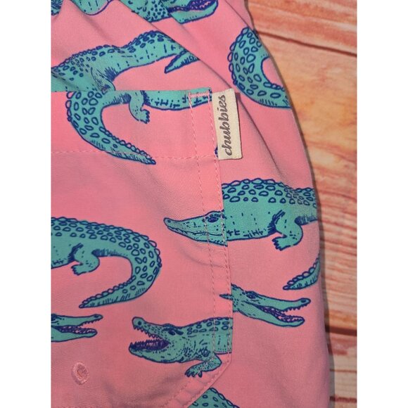 Chubbies Mens Pink 5" Swim Trunks Medium - Alligator Print - Picture 5 of 7
